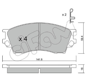 Sada brzdových destiček, kotoučová brzda CIFAM 822-473-0