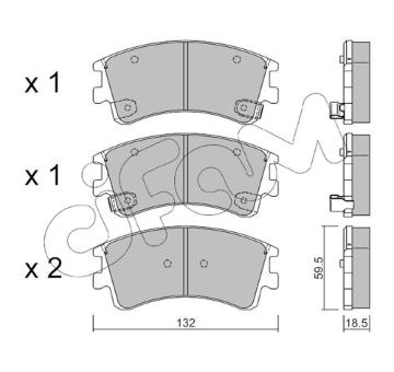Sada brzdových destiček, kotoučová brzda CIFAM 822-476-0