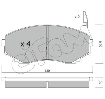 Sada brzdových destiček, kotoučová brzda CIFAM 822-477-0