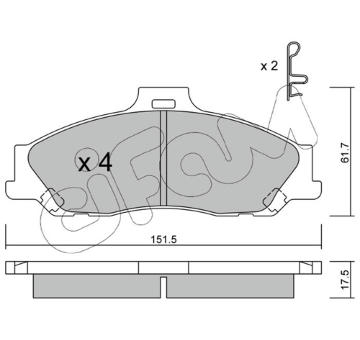 Sada brzdových destiček, kotoučová brzda CIFAM 822-479-0