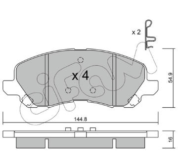 Sada brzdových platničiek kotúčovej brzdy CIFAM 822-481-0