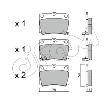 Sada brzdových destiček, kotoučová brzda CIFAM 822-484-0