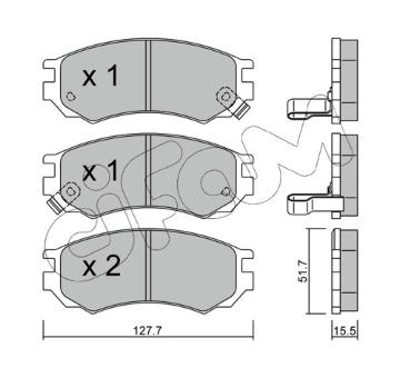Sada brzdových destiček, kotoučová brzda CIFAM 822-488-0