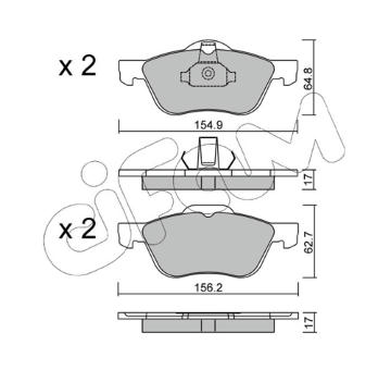 Sada brzdových destiček, kotoučová brzda CIFAM 822-489-0