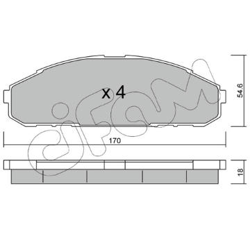 Sada brzdových destiček, kotoučová brzda CIFAM 822-495-0