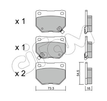 Sada brzdových destiček, kotoučová brzda CIFAM 822-501-0
