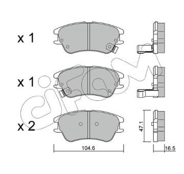 Sada brzdových destiček, kotoučová brzda CIFAM 822-502-0