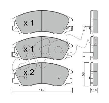 Sada brzdových destiček, kotoučová brzda CIFAM 822-506-0