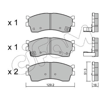 Sada brzdových destiček, kotoučová brzda CIFAM 822-512-0