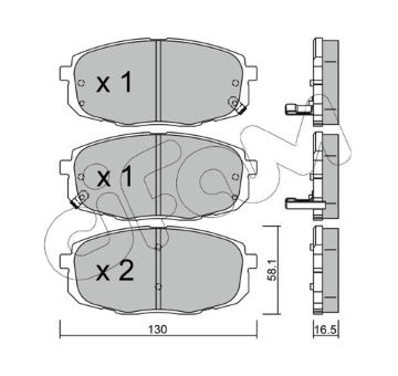 Sada brzdových destiček, kotoučová brzda CIFAM 822-513-0