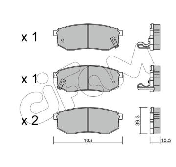 Sada brzdových destiček, kotoučová brzda CIFAM 822-514-0