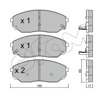 Sada brzdových destiček, kotoučová brzda CIFAM 822-515-0