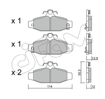 Sada brzdových destiček, kotoučová brzda CIFAM 822-520-0
