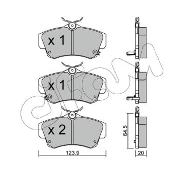 Sada brzdových destiček, kotoučová brzda CIFAM 822-521-0
