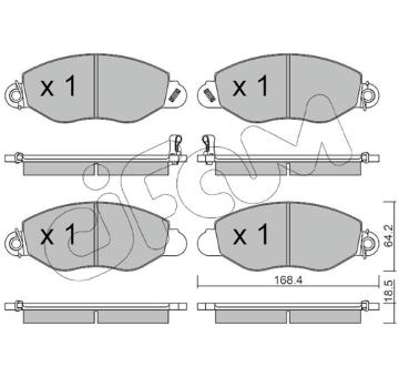 Sada brzdových destiček, kotoučová brzda CIFAM 822-536-0