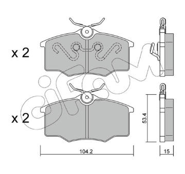 Sada brzdových destiček, kotoučová brzda CIFAM 822-537-0