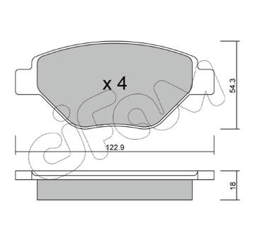 Sada brzdových destiček, kotoučová brzda CIFAM 822-543-0