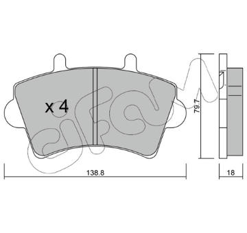 Sada brzdových destiček, kotoučová brzda CIFAM 822-545-0