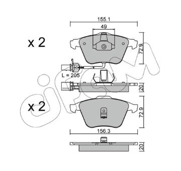Sada brzdových destiček, kotoučová brzda CIFAM 822-549-0