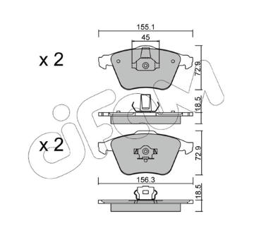 Sada brzdových destiček, kotoučová brzda CIFAM 822-549-3