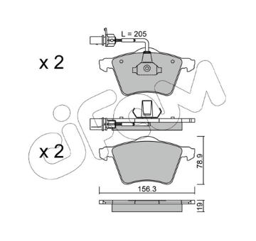 Sada brzdových destiček, kotoučová brzda CIFAM 822-550-1