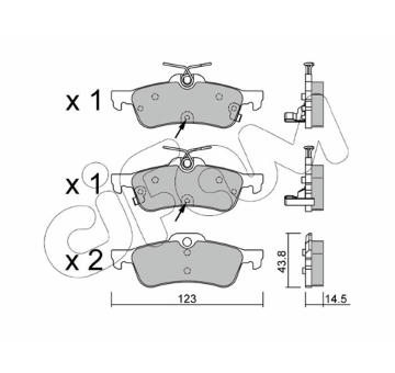 Sada brzdových destiček, kotoučová brzda CIFAM 822-556-2
