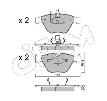 Sada brzdových destiček, kotoučová brzda CIFAM 822-558-0