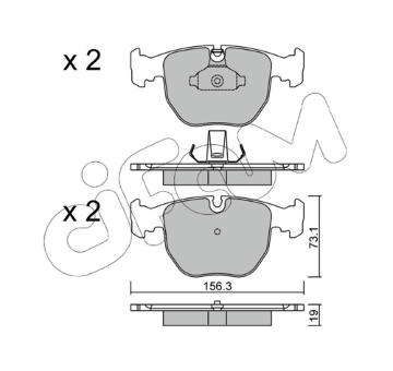 Sada brzdových destiček, kotoučová brzda CIFAM 822-559-0