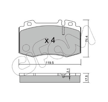 Sada brzdových destiček, kotoučová brzda CIFAM 822-563-0