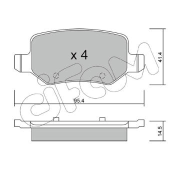 Sada brzdových destiček, kotoučová brzda CIFAM 822-565-0