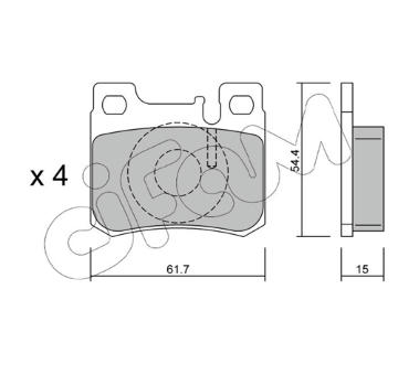 Sada brzdových destiček, kotoučová brzda CIFAM 822-566-0