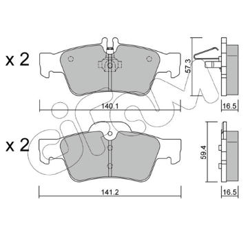 Sada brzdových destiček, kotoučová brzda CIFAM 822-568-0