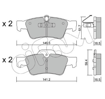 Sada brzdových destiček, kotoučová brzda CIFAM 822-568-1