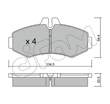 Sada brzdových destiček, kotoučová brzda CIFAM 822-573-0