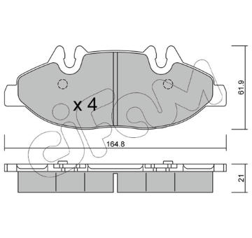 Sada brzdových destiček, kotoučová brzda CIFAM 822-575-0