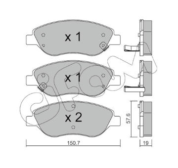 Sada brzdových destiček, kotoučová brzda CIFAM 822-577-2