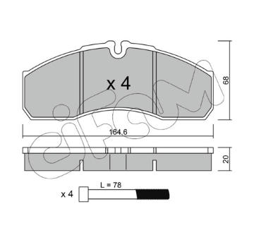 Sada brzdových destiček, kotoučová brzda CIFAM 822-578-0