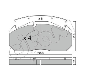Sada brzdových destiček, kotoučová brzda CIFAM 822-586-0