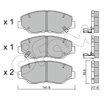 Sada brzdových destiček, kotoučová brzda CIFAM 822-606-0