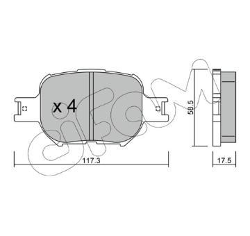 Sada brzdových destiček, kotoučová brzda CIFAM 822-614-0