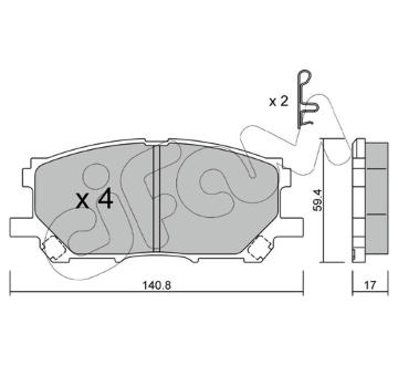 Sada brzdových destiček, kotoučová brzda CIFAM 822-618-0