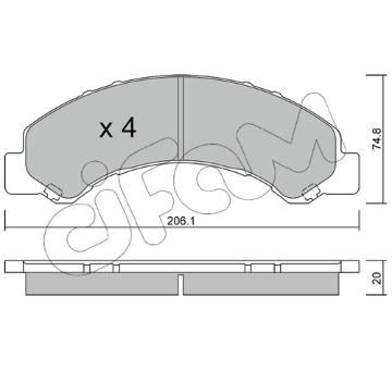 Sada brzdových destiček, kotoučová brzda CIFAM 822-620-0
