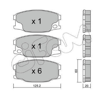 Sada brzdových destiček, kotoučová brzda CIFAM 822-622-0