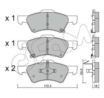 Sada brzdových destiček, kotoučová brzda CIFAM 822-623-0