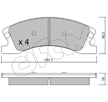 Sada brzdových destiček, kotoučová brzda CIFAM 822-626-0