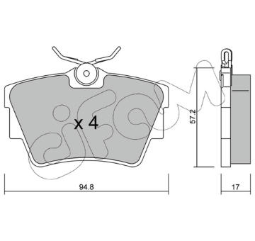 Sada brzdových destiček, kotoučová brzda CIFAM 822-635-0