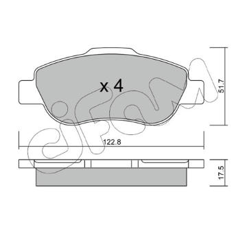 Sada brzdových destiček, kotoučová brzda CIFAM 822-638-0