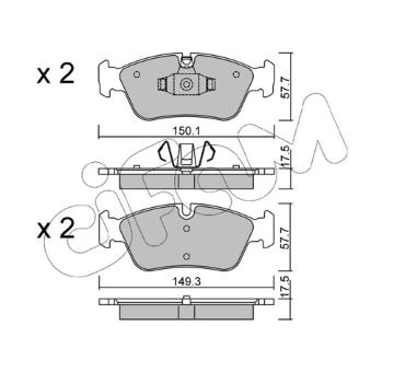 Sada brzdových destiček, kotoučová brzda CIFAM 822-640-0