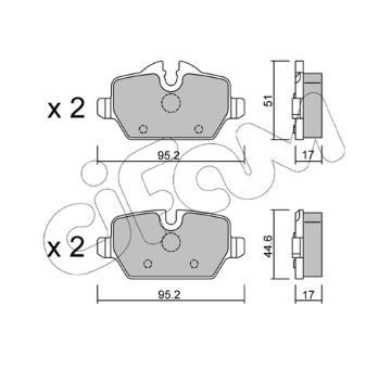 Sada brzdových destiček, kotoučová brzda CIFAM 822-641-0