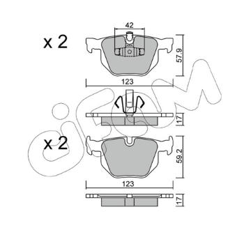Sada brzdových destiček, kotoučová brzda CIFAM 822-643-0
